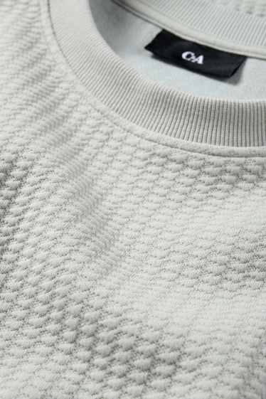 Hommes - Sweat - finition texturée - gris