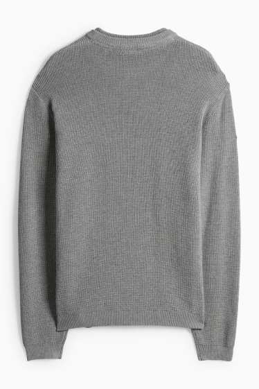 Pánské - Svetr - strukturovaný - šedá