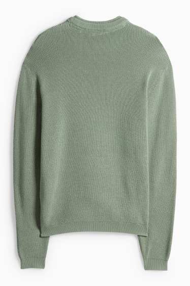 Pánské - Svetr - strukturovaný - zelená