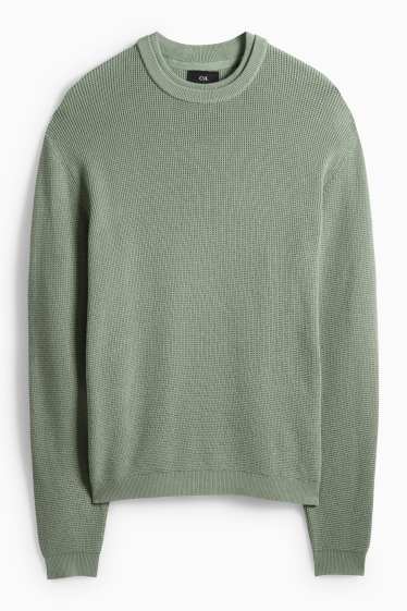 Pánské - Svetr - strukturovaný - zelená