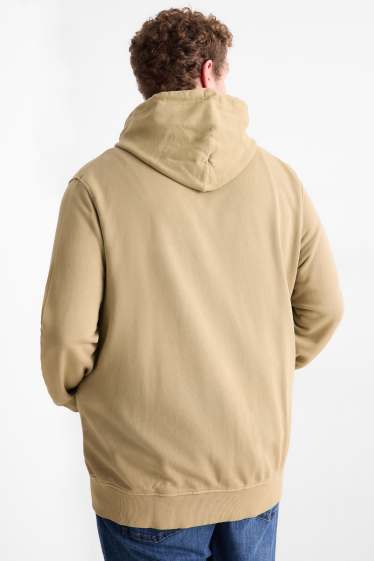 Heren - Sweatvest met capuchon - beige