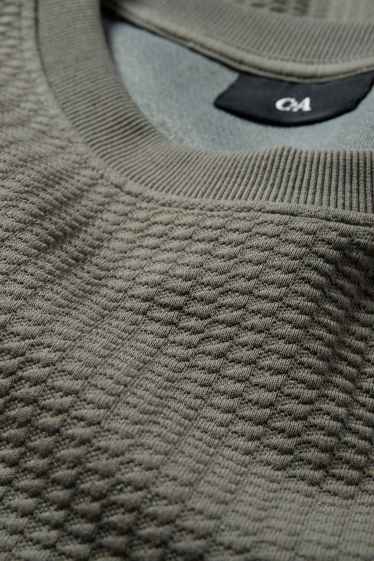Hommes - Sweat - finition texturée - gris