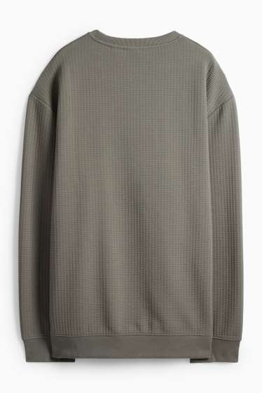 Hommes - Sweat - finition texturée - gris