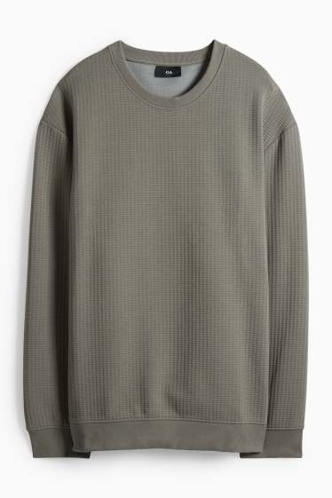 Hommes - Sweat - finition texturée - gris