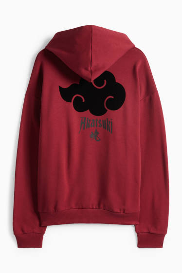 Bărbați - Hanorac supradimensionat - Naruto - roșu închis / negru
