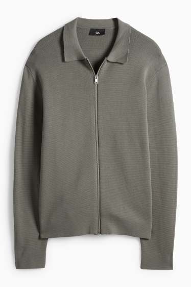 Heren - Gebreid vest - kaki