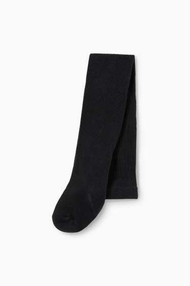 Enfants filles - Fleur - ensemble - robe et collants - 2 pièces - noir