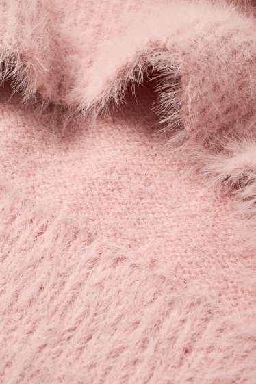 Kinder Mädchen - Schleife - Set - Strickkleid und Strumpfhose - 2 teilig - rosa