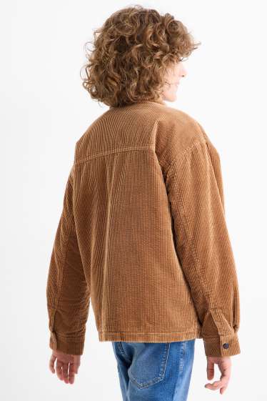 Kinder Buben - Cord-Hemdjacke - hellbraun