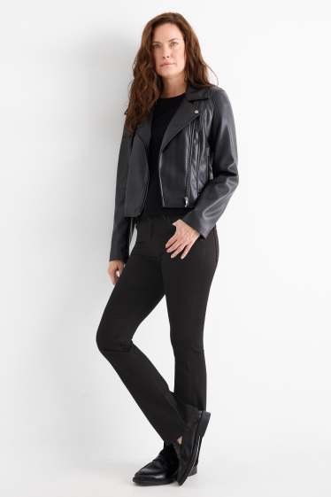 Dames - Bootcut jeans - mid waist - zwart