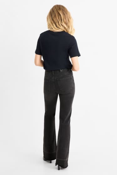 Damen - Flared Jeans - Mid Waist - dunkeljeansgrau