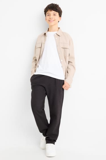 Children Boys - Joggers - textured - black