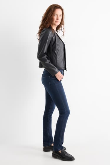 Donna - Straight jeans - vita media - LYCRA® - jeans blu scuro