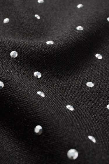Enfants filles - Flared leggings avec pierres de strass - noir