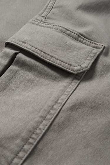 Pánské - Cargo kalhoty - tapered fit - LYCRA® - šedá