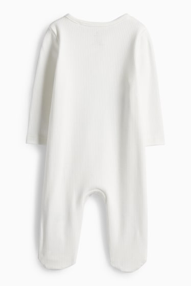 Unisexe - Winnie l’ourson - pyjama pour bébé - finition côtelée - blanc