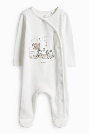 Unisexe - Winnie l’ourson - pyjama pour bébé - finition côtelée - blanc