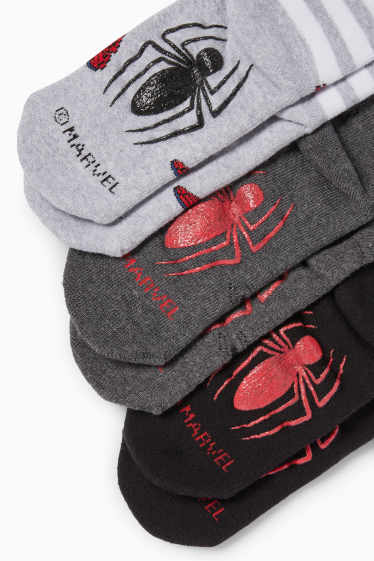 Kinder Jungen - Multipack 3er - Spider-Man - warme Anti-Rutsch-Socken - schwarz
