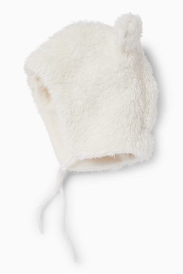 Unisex - Gorra de pèl sintètic per a nadó - blanc