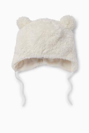 Unisex - Gorra de pèl sintètic per a nadó - blanc