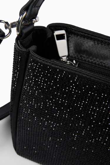 Women - Small shopper with detachable bag strap - black
