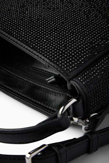 Women - Small shopper with detachable bag strap - black
