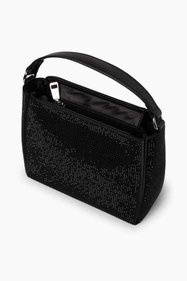 Women - Small shopper with detachable bag strap - black