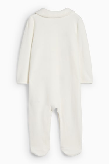 Unisex - Weihnachts-Baby-Schlafanzug - gerippt - weiss