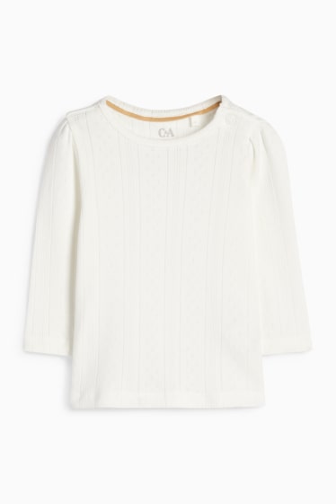 Baby: meisjes - Bloemetjes - babyoutfit - 3-delig - crème wit