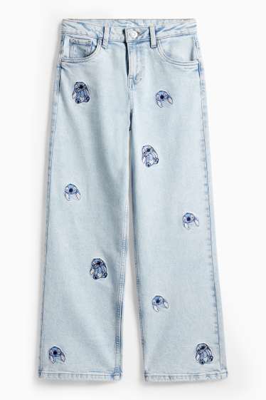 Enfants filles - Lilo & Stitch - Wide Leg jean - jean bleu clair