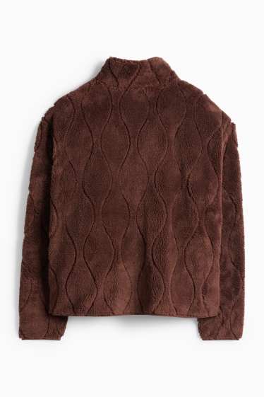 Dámské - Fleecová bunda - tmavohnědá