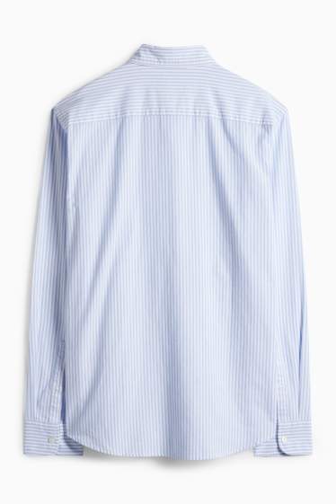 Herren - Hemd - Regular Fit - Button-down - gestreift - weiß / hellblau