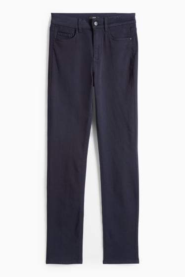 Donna - Pantaloni di stoffa - vita alta - slim fit - blu scuro