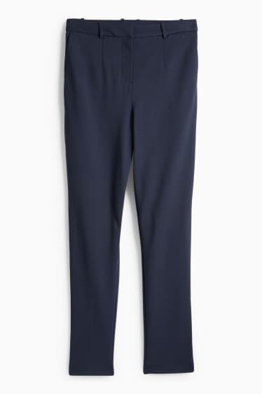 Femei - Pantaloni din jerseu - talie înaltă - tapered fit - albastru închis