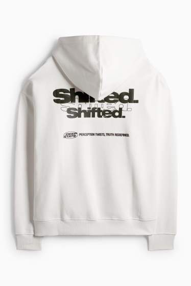 Pánské - Oversized mikina s kapucí - bílá