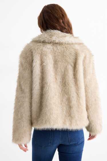 Donna - Giacca in pelliccia sintetica - beige chiaro