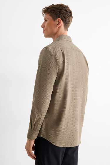 Hommes - Chemise de bureau - regular fit - col kent - sans repassage - à motif - vert