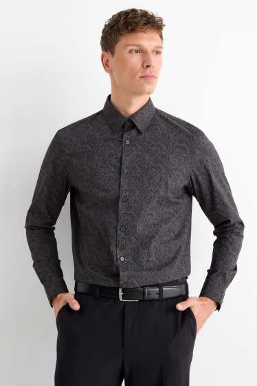 Herren - Set - Pullover mit V-Ausschnitt und Businesshemd - 2 teilig - grau