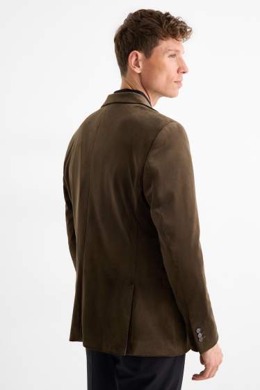 Uomo - Giacca in velluto - slim fit - stretch - verde scuro