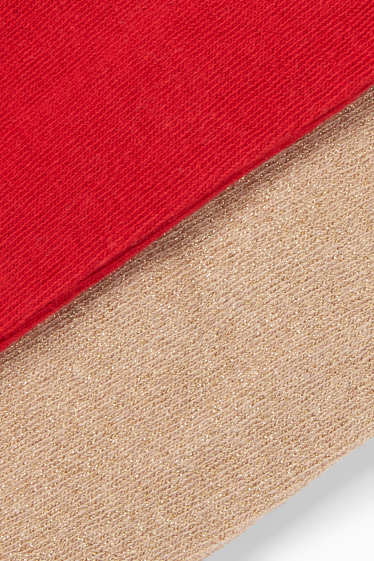 Kinderen: meisjes - Set van 2 - maillot - rood / beige