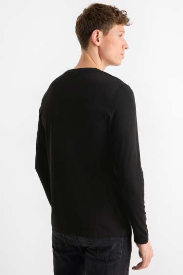 Herren - Multipack 2er - Langarmshirt - Regular Fit - schwarz