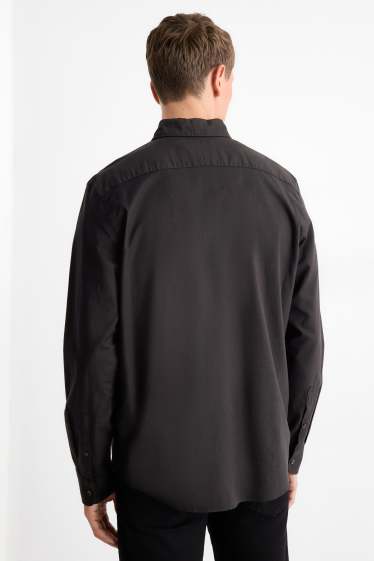 Pánské - Košile - regular fit - button-down - černá