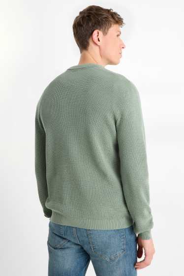 Pánské - Svetr - strukturovaný - zelená