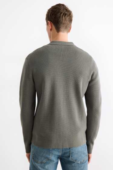 Heren - Gebreid vest - kaki