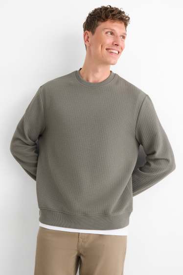 Pánské - Mikina - strukturovaná - zelená