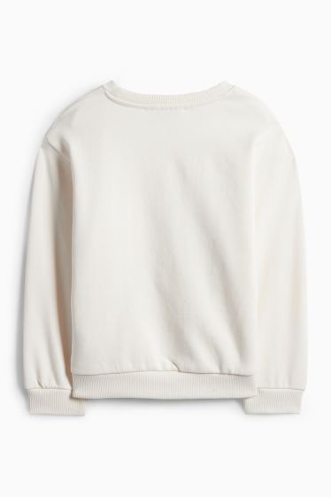 Děti - dívky - Poník a motýli - mikina - krémově bílá