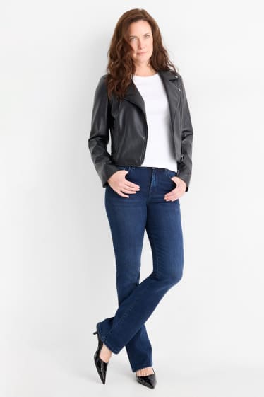Femei - Bootcut jeans - talie medie - denim-albastru