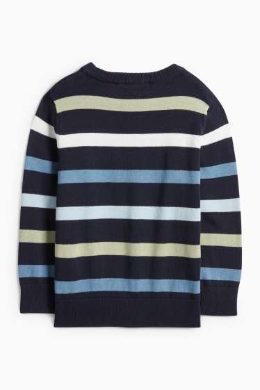 Bambini - Maglione - a righe - blu scuro