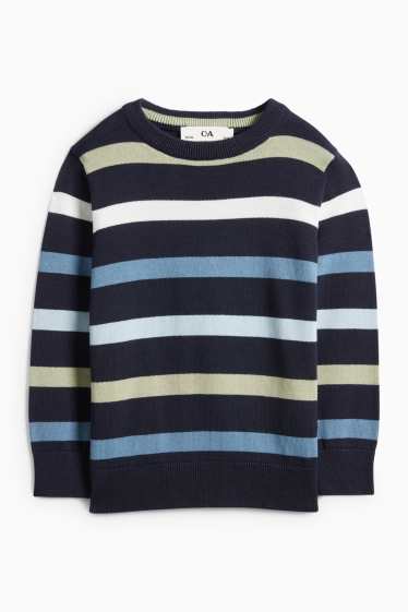 Bambini - Maglione - a righe - blu scuro