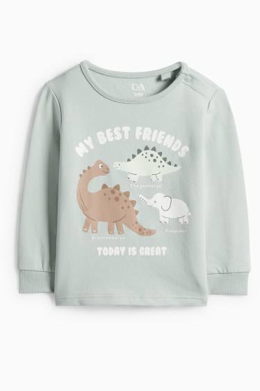 Miminka - chlapci - Dinosauři - pyžamo pro miminka - 2dílné - mátově zelená